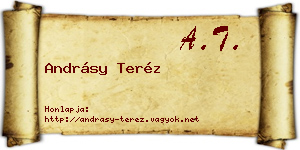 Andrásy Teréz névjegykártya