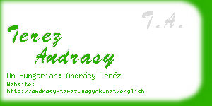 terez andrasy business card